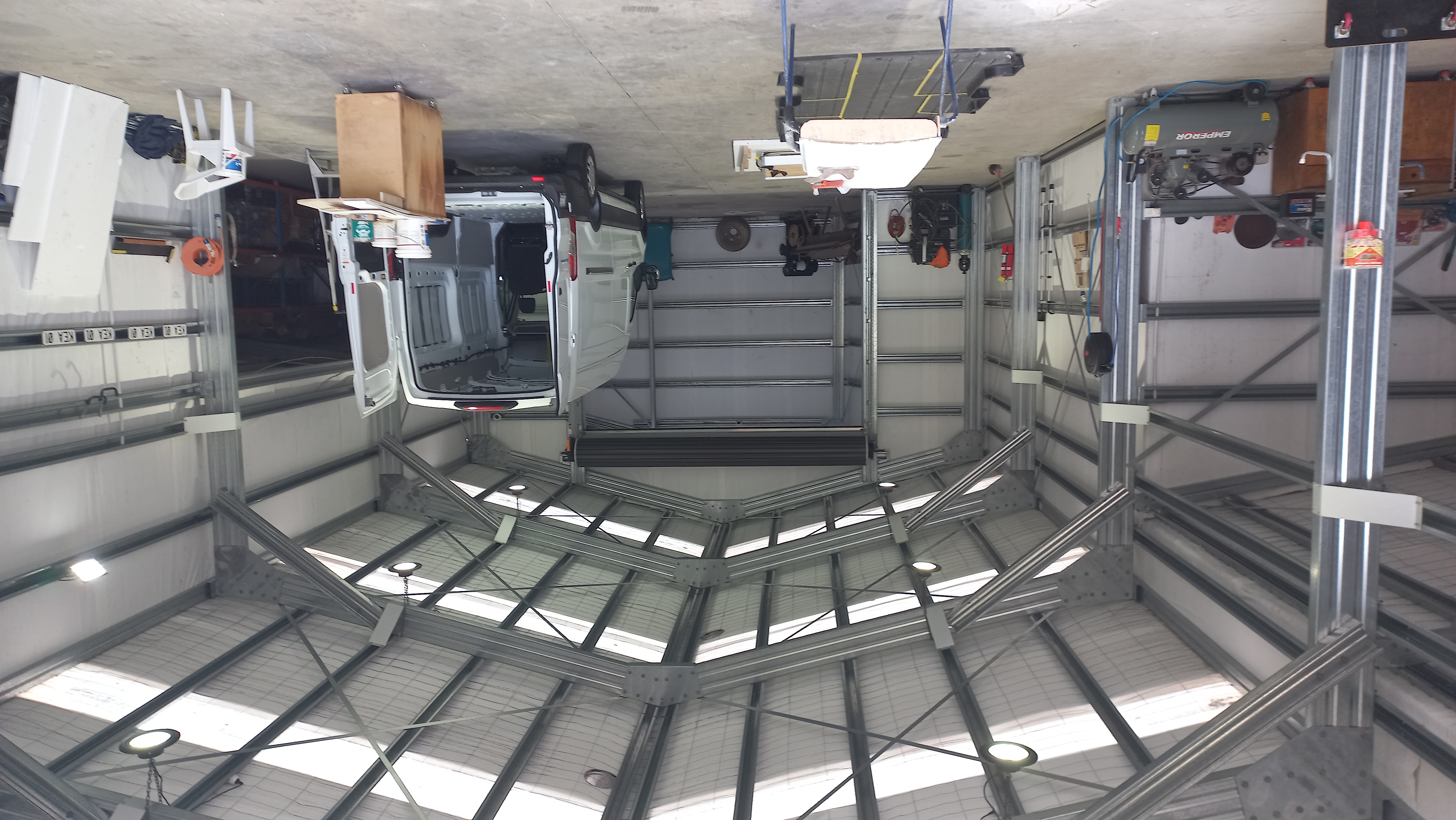 Modern commercial indoor lighting in an office space